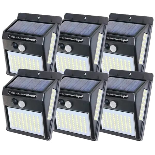 Solcelle gadebelysning, 48 LED'er, justerbar belysningsvinkel, 100LED -6stk