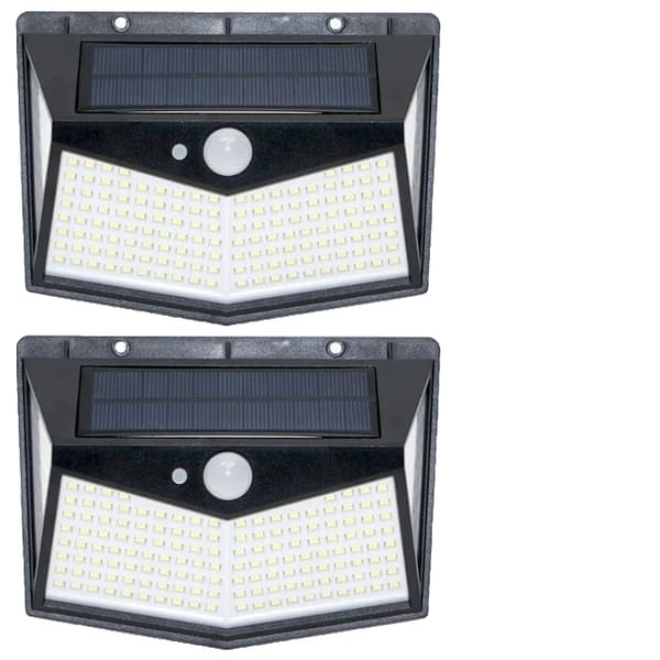 Solvägglampa, 212 LED-lampor, PIR-rörelsesensor, 4-212LED 4st