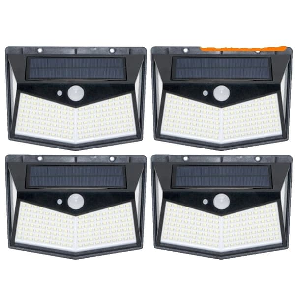 Solvägglampa, 212 LED-lampor, PIR-rörelsesensor, 4-212LED 4st