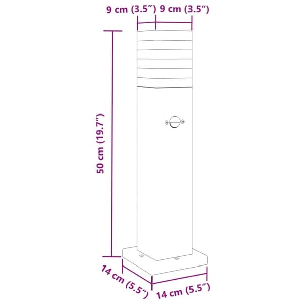 vidaXL Utomhusgolvlampa med sensor svart 50 cm aluminium