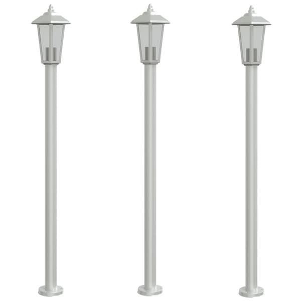 vidaXL udendørs standerlamper 3 stk. 120 cm rustfrit stål sølvfarvet