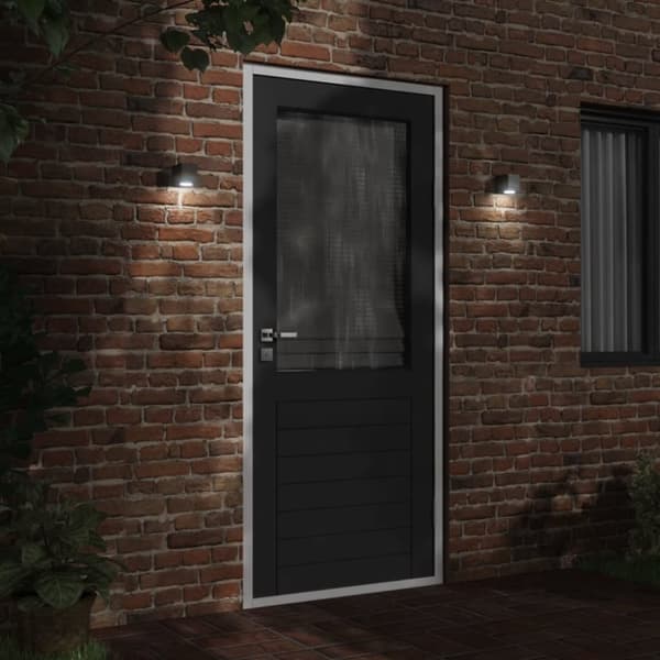 vidaXL Utomhusvägglampor 2 st svart gjuten aluminium