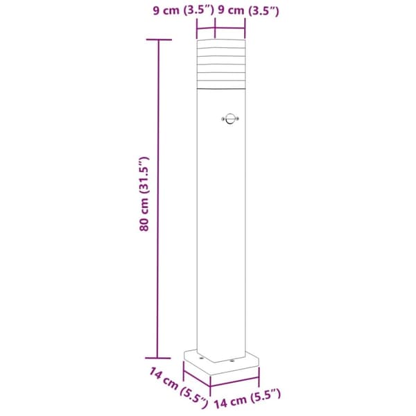 vidaXL Utomhusgolvlampor med sensorer 3st svart 80 cm aluminium