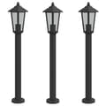 Miniatyrbilde 2 av 7: vidaXL Utendørs gulvlamper 3 stk svart 80 cm rustfritt stål
