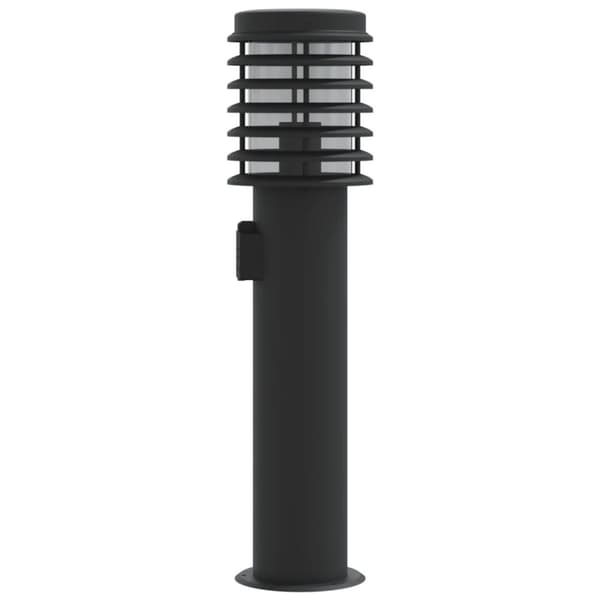 vidaXL Utendørs gulvlamper med uttak 3 stk svart 60 cm rustfritt stål