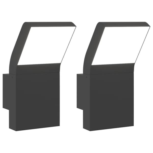vidaXL udendørs LED-væglamper 2 stk. trykstøbt aluminium sort