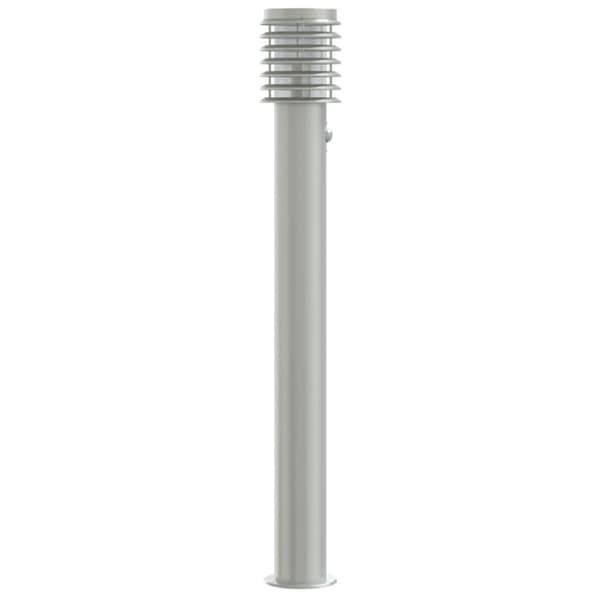 vidaXL Utomhusgolvlampa med sensor silver 110 cm rostfritt stål