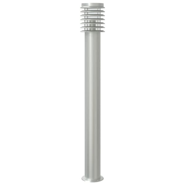 vidaXL Utomhusgolvlampa med sensor silver 110 cm rostfritt stål