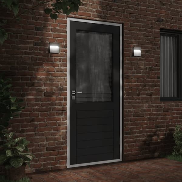 vidaXL Veggmontert LED-utelampe svart støpt aluminium