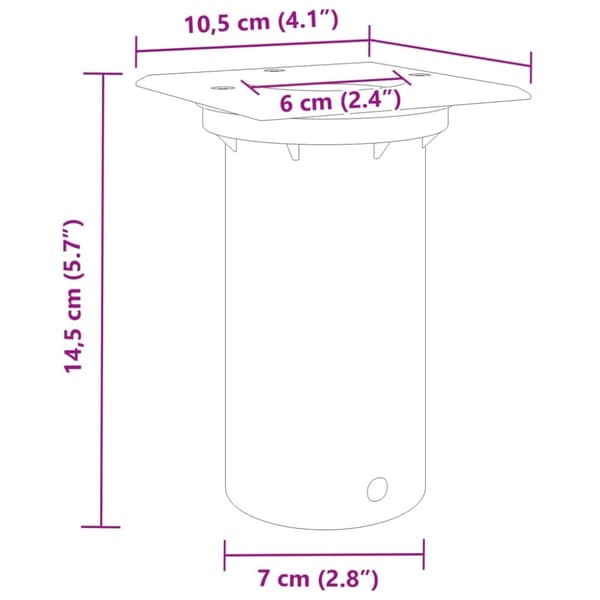 vidaXL nedgravningsspot 10,5x10,5cm firkantet trykstøbt aluminium sort