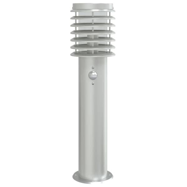 vidaXL Utendørs gulvlampe med sensor sølv 60 cm rustfritt stål