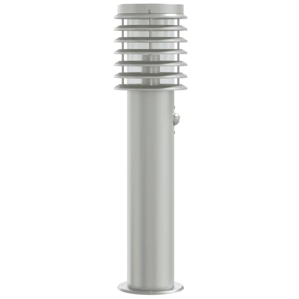vidaXL Utendørs gulvlampe med sensor sølv 60 cm rustfritt stål