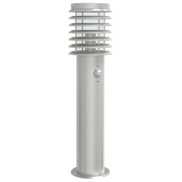 vidaXL Utendørs gulvlampe med sensor sølv 60 cm rustfritt stål