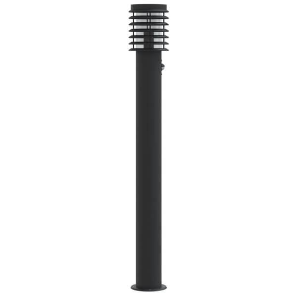 vidaXL Utomhusgolvlampa med sensor svart 110 cm rostfritt stål