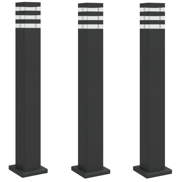 vidaXL udendørs standerlamper 3 stk. 80 cm aluminium sort