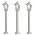 Miniatyrbilde 2 av 7: vidaXL Utendørs gulvlamper 3 stk sølv 80 cm rustfritt stål
