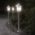 Miniatyrbilde 1 av 7: vidaXL Utendørs gulvlamper 3 stk sølv 80 cm rustfritt stål