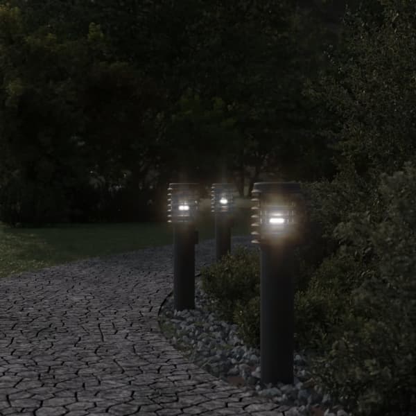 vidaXL Utomhusgolvlampa svart 60 cm rostfritt stål