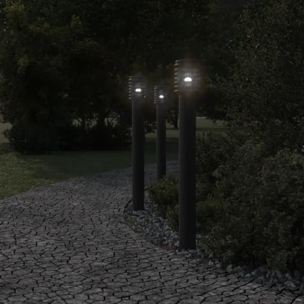 vidaXL udendørs standerlampe 110 cm rustfrit stål sort