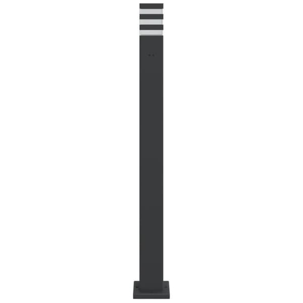 vidaXL udendørs standerlamper 3 stk. stikkontakt 110 cm aluminium sort