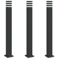 Miniatyrbillede 2 af 7: vidaXL udendørs standerlamper 3 stk. stikkontakt 110 cm aluminium sort