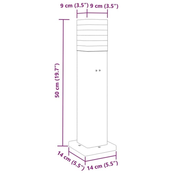 vidaXL udendørs standerlamper 3 stk. stikkontakt 50 cm aluminium sort