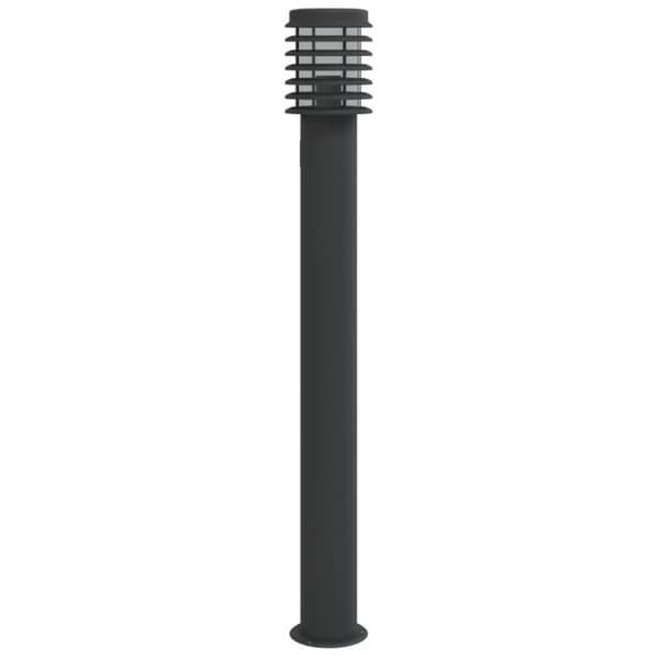 vidaXL Utendørs gulvlamper med uttak 3 stk svart 110 cm rustfritt stål