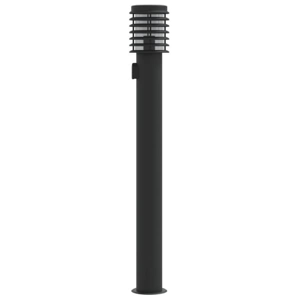 vidaXL Utendørs gulvlamper med uttak 3 stk svart 110 cm rustfritt stål