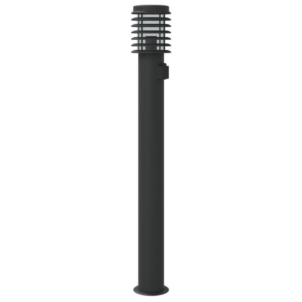 vidaXL Utendørs gulvlamper med uttak 3 stk svart 110 cm rustfritt stål