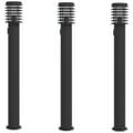 Miniatyrbilde 2 av 7: vidaXL Utendørs gulvlamper med uttak 3 stk svart 110 cm rustfritt stål