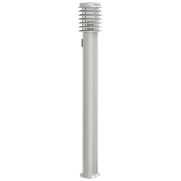 vidaXL udendørs standerlampe med stikkontakt 110 cm rustfrit stål sølv