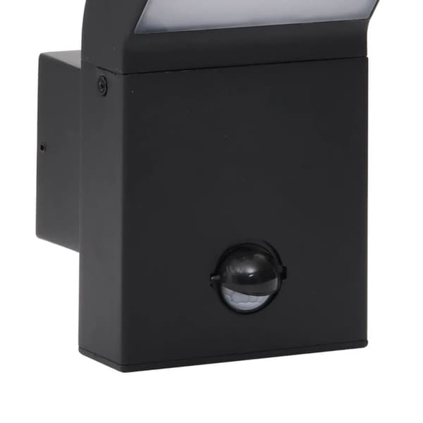 vidaXL Veggmonterte LED-utelampe med sensor svart støpt aluminium