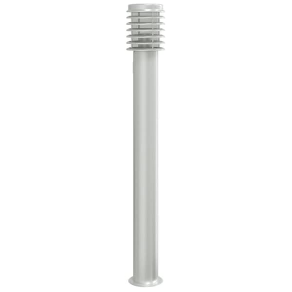 vidaXL Utomhusgolvlampa med eluttag silver 110 cm rostfritt stål