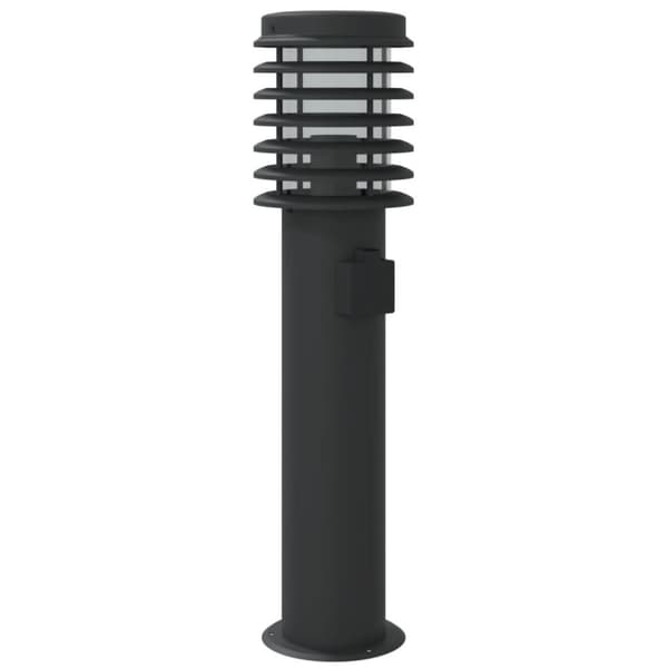 vidaXL Utendørs gulvlampe med uttak svart 60 cm rustfritt stål