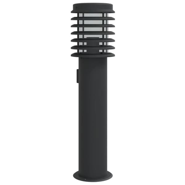 vidaXL udendørs standerlampe med stikkontakt 60 cm rustfrit stål sort
