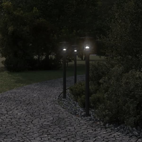 vidaXL udendørs standerlampe 100 cm rustfrit stål sort