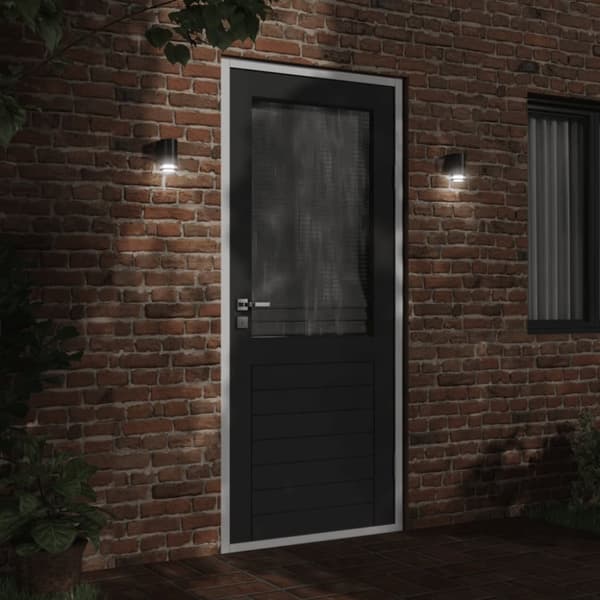 vidaXL Veggmontert utelampe svart støpt aluminium