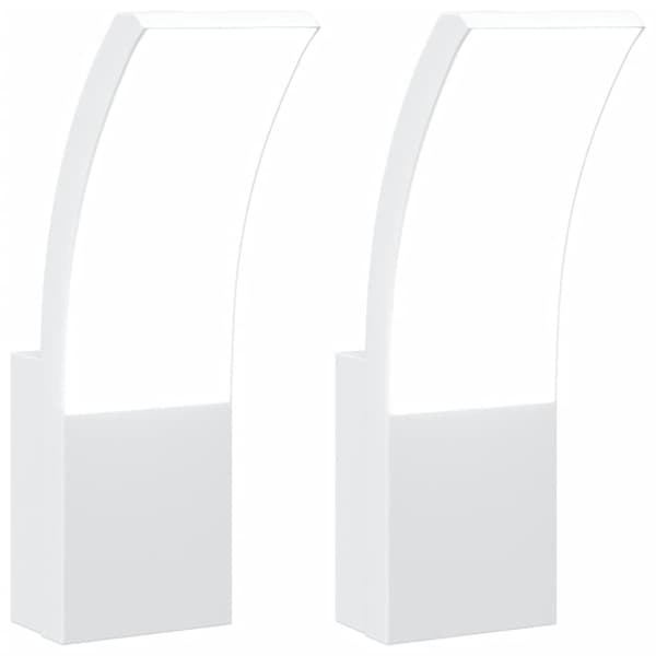 vidaXL Utomhusvägglampor LED 2 st vit gjuten aluminium