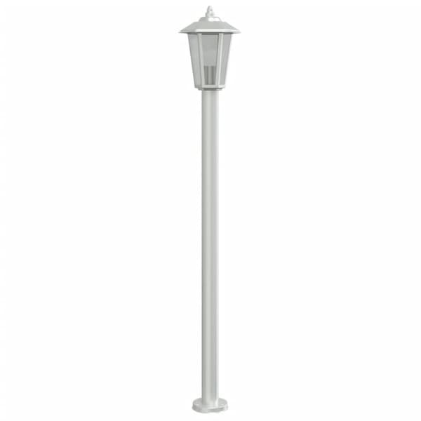 vidaXL Utendørs gulvlampe sølv 120 cm rustfritt stål
