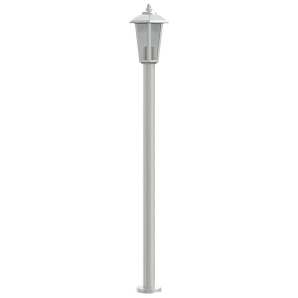vidaXL Utendørs gulvlampe sølv 120 cm rustfritt stål