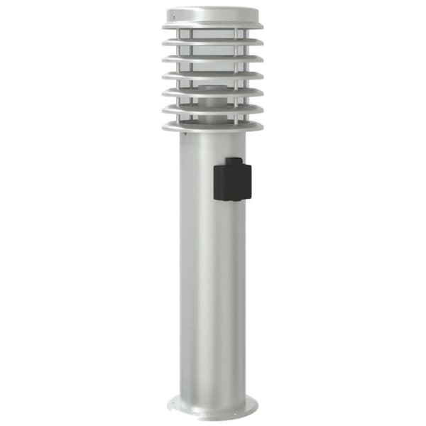 vidaXL udendørs standerlamper 3stk stikkontakt 60cm rustfrit stål sølv