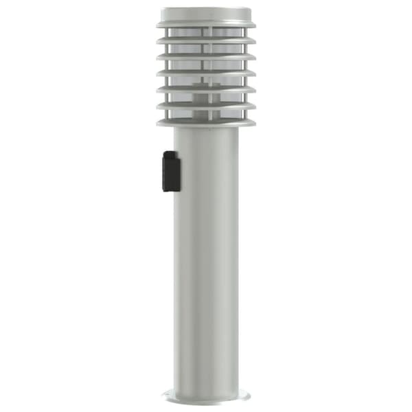 vidaXL Utendørs gulvlamper med uttak 3 stk sølv 60 cm rustfritt stål