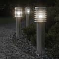 Miniatyrbilde 1 av 7: vidaXL Utendørs gulvlamper med uttak 3 stk sølv 60 cm rustfritt stål