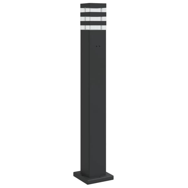 vidaXL Utendørs gulvlampe med uttak svart 80 cm aluminium