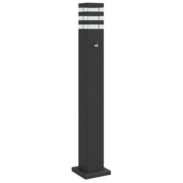 vidaXL udendørs gulvlampe med sensor 80 cm aluminium sort