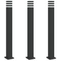 Miniatyrbilde 2 av 7: vidaXL Utendørs gulvlamper 3 stk svart 110 cm aluminium