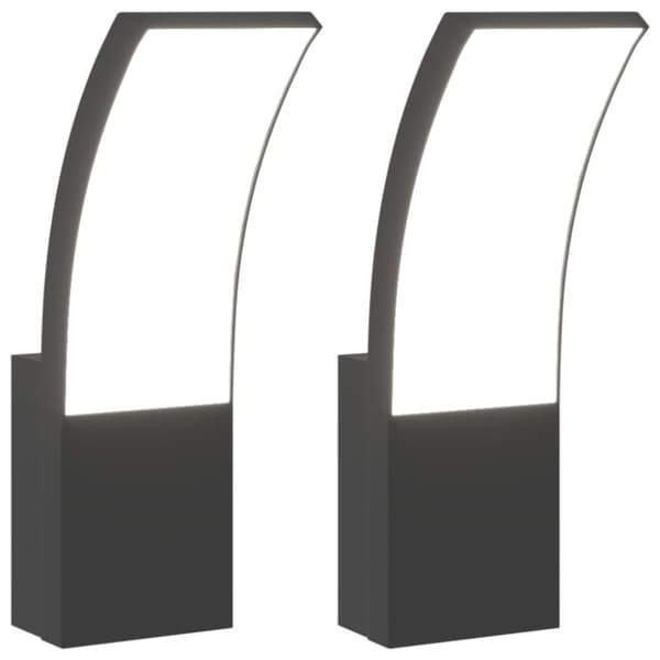 vidaXL udendørs LED-væglamper 2 stk. trykstøbt aluminium sort