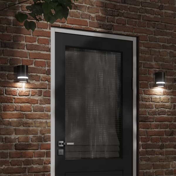 vidaXL Veggmontert utelampe svart støpt aluminium