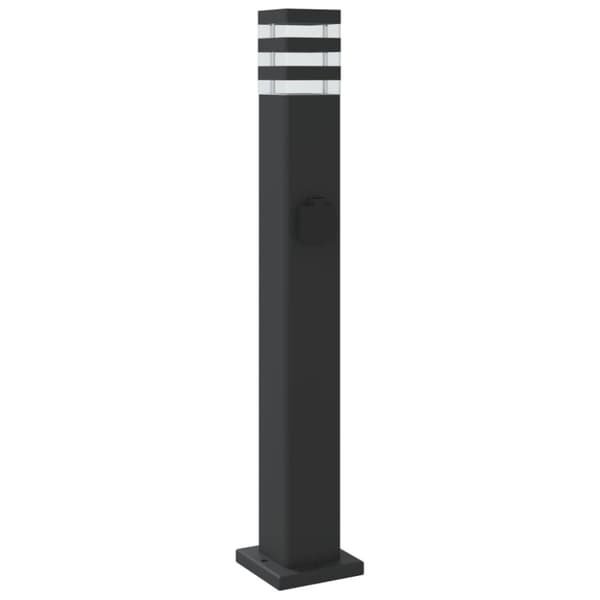 vidaXL Utendørs gulvlamper med uttak 3 stk svart 80 cm aluminium