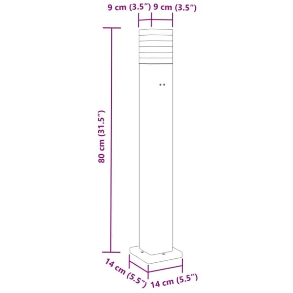 vidaXL udendørs standerlamper 3 stk. stikkontakt 80 cm aluminium sort